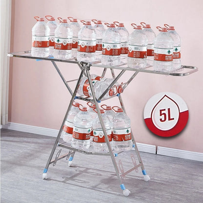 Stand Folding Clothes Drying Rack Stainless Steel Clothes Horse Space Saving Laundry Rack Comforter Clothing Racks with Wheels