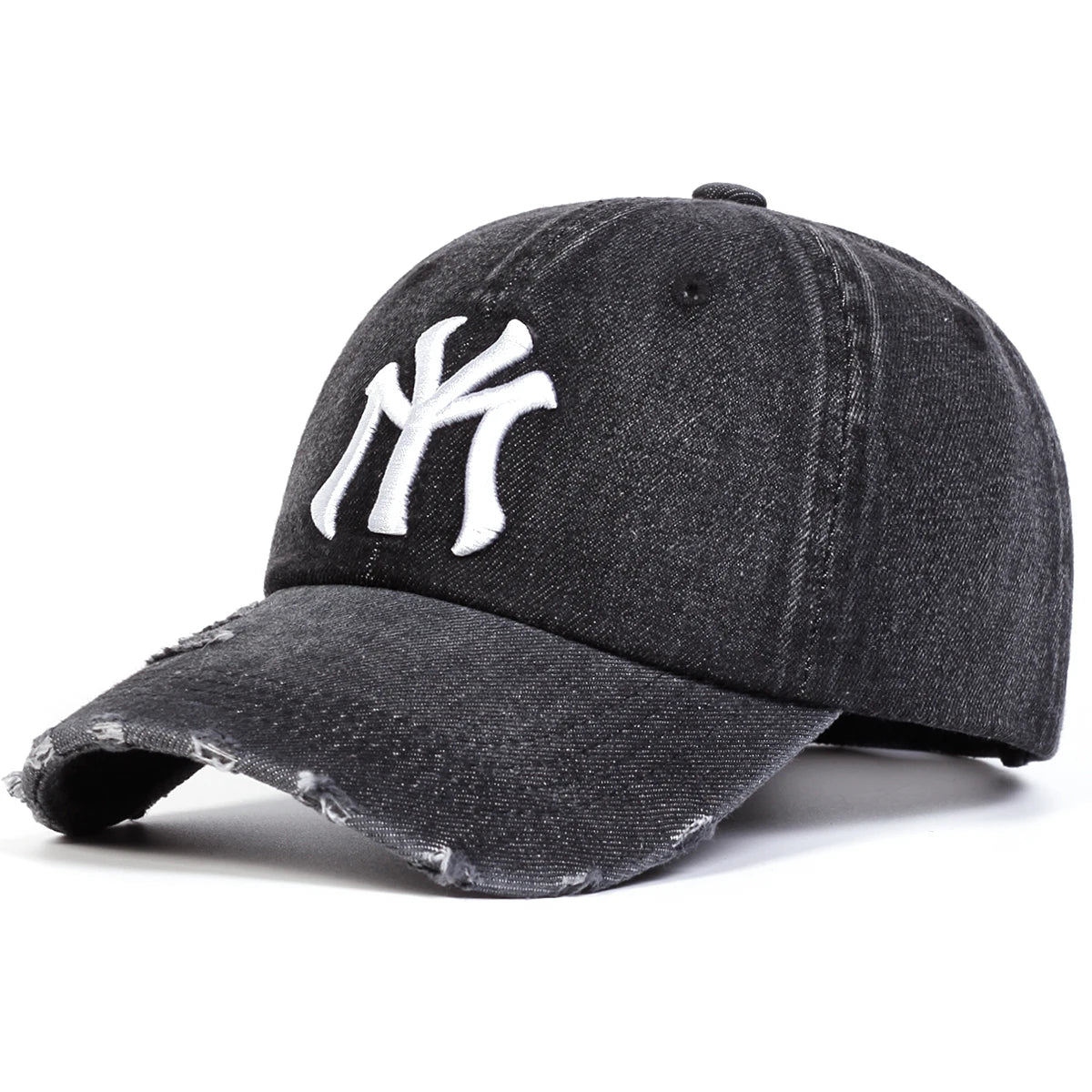 Unisex Letter Embroidery Hole Denim Baseball Caps Spring Autumn Outdoor Adjustable Casual Hats Sunscreen Hat