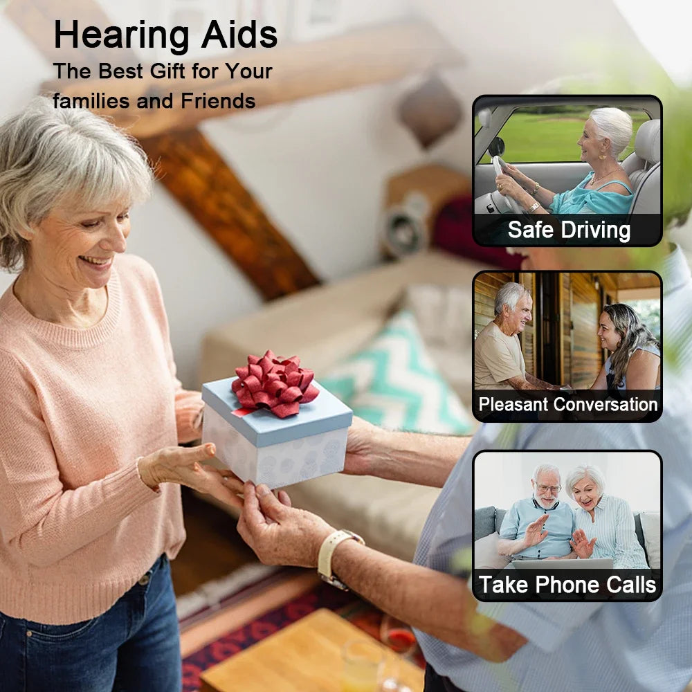 Rechargeable Hearing Aids Audifonos for Deafness/Elderly Adjustable Micro Wireless Mini Size Hearing Aid Ear Sound Amplifier