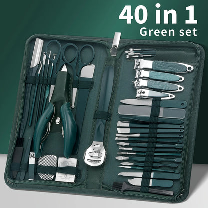 9/40Piece in 1 Manicure Set Pedicure Tools Set Nail Grooming Kit for Women Mens,  Nail Manicure Kit Foot Hand Care Kit