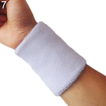 1X Wrist Sweatband Tennis Sport Wristband Cotton Yarn Volleyball Gym Wrist Brace Support Sweat Band Towel Bracelet Protector