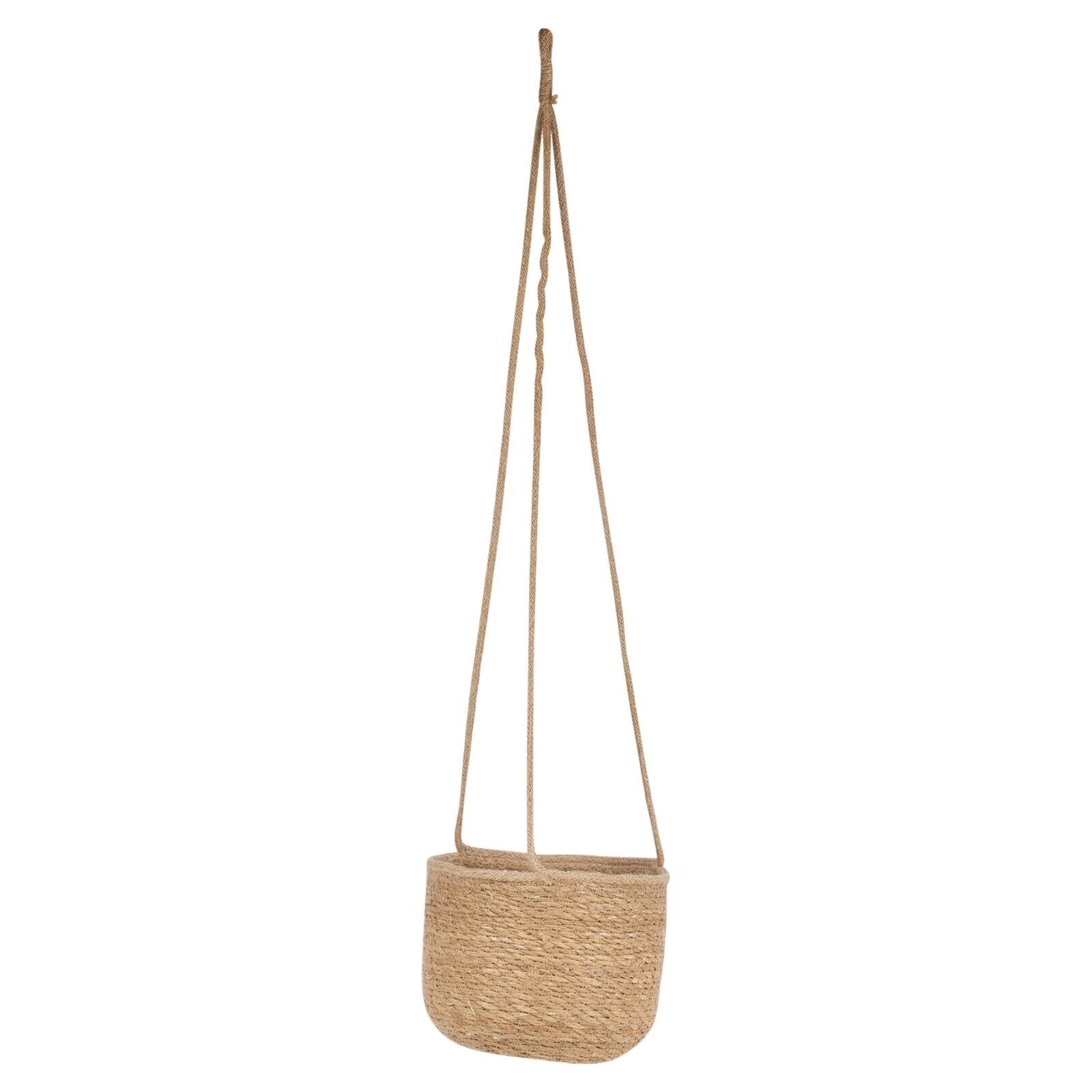 3 Natural Bamboo Outdoor Hanging Garden Large Pots Flower Rope Baskets Planters