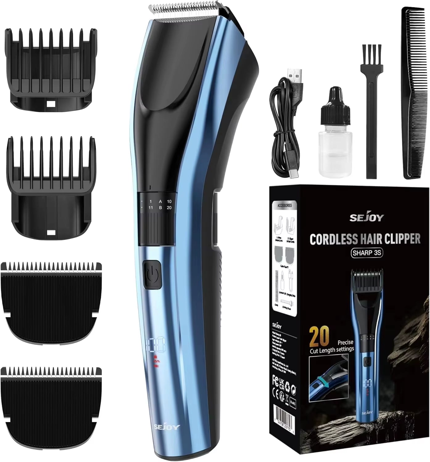 Hair Clippers for Men Cordless Clippers for Hair Cutting Professional Men'S Hair Clippers Rechargeable Hair Trimmer