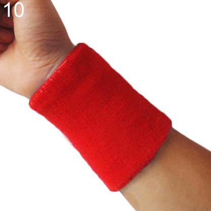 1X Wrist Sweatband Tennis Sport Wristband Cotton Yarn Volleyball Gym Wrist Brace Support Sweat Band Towel Bracelet Protector