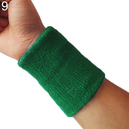 1X Wrist Sweatband Tennis Sport Wristband Cotton Yarn Volleyball Gym Wrist Brace Support Sweat Band Towel Bracelet Protector