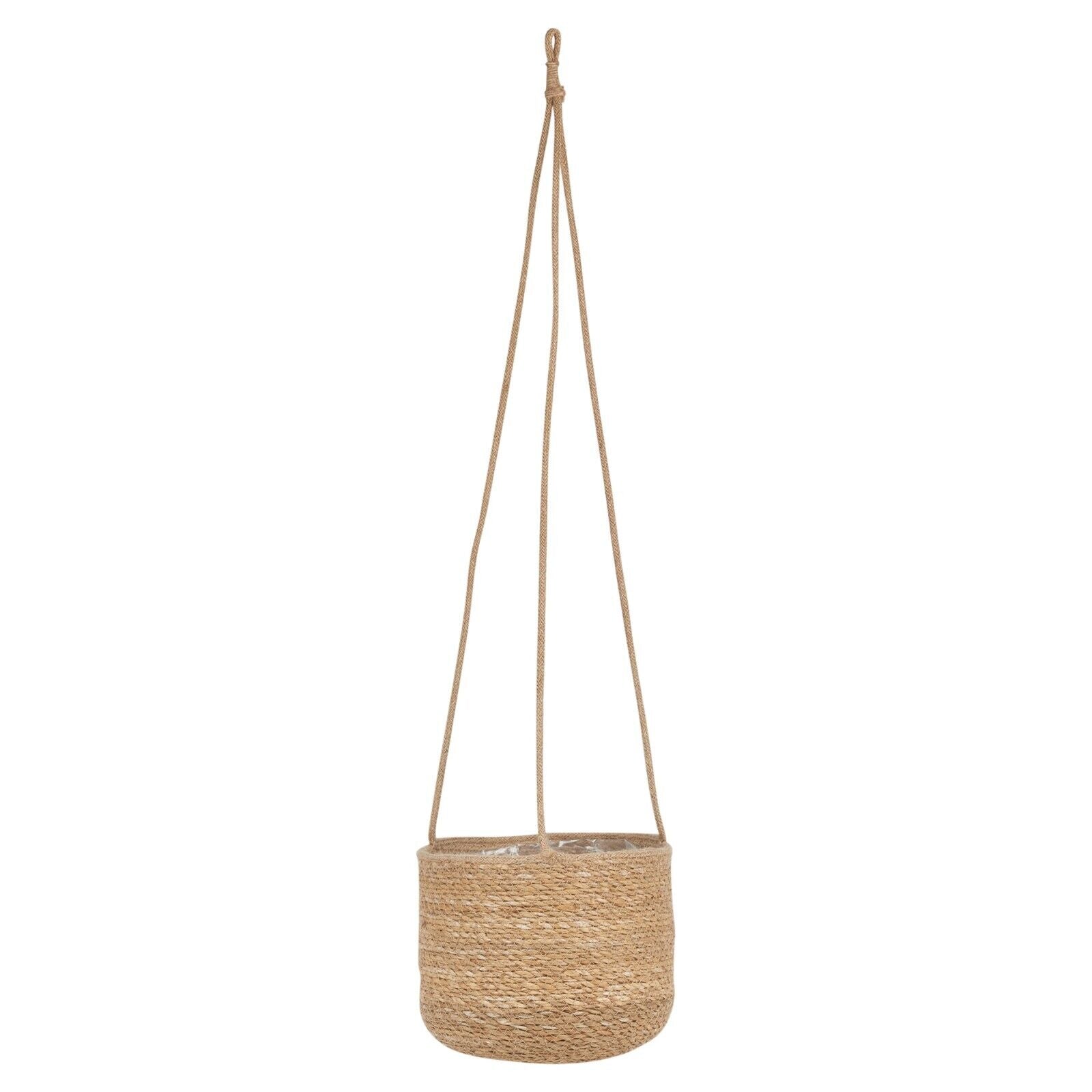 3 Natural Bamboo Outdoor Hanging Garden Large Pots Flower Rope Baskets Planters