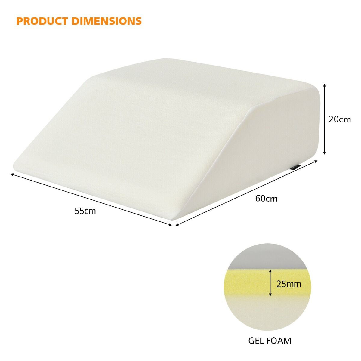 Leg Elevation Pillow with Washable Cover Memory Foam for Sleeping