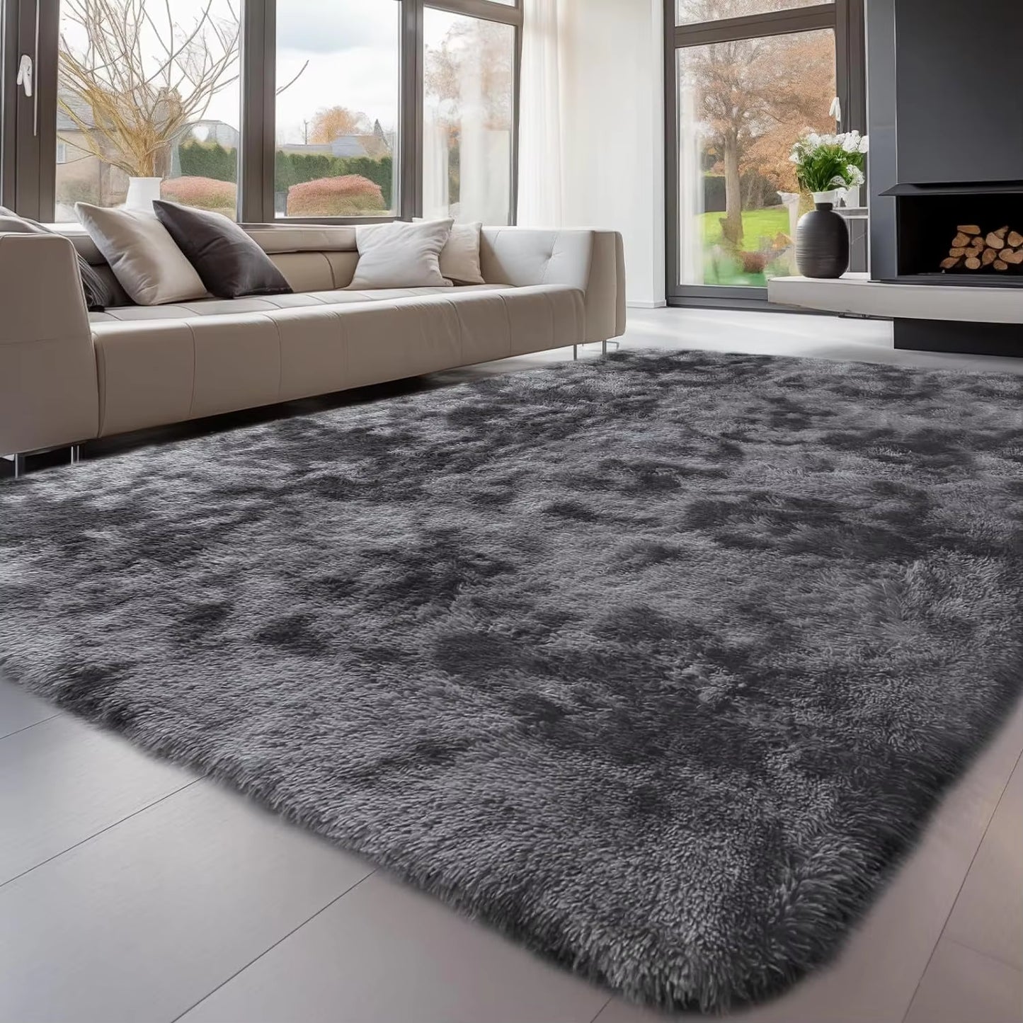 Rugs Living Room 200X300Cm Area Rugs for Bedroom, Washable anti Slip Extra Large Shaggy Soft Rug Fluffy Carpets Mat