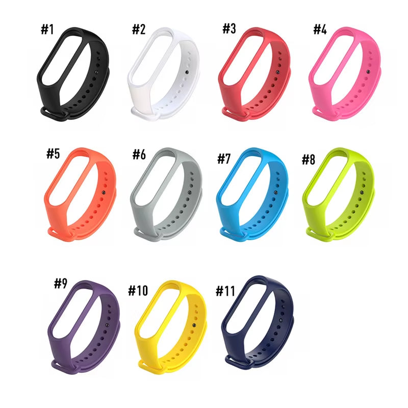 For Xiaomi Mi Band 3 4 Sport Strap Watch Silicone Wrist Strap for Xiaomi Mi Band 3 4 Bracelet Miband 4 3 Strap Smart Bracelet