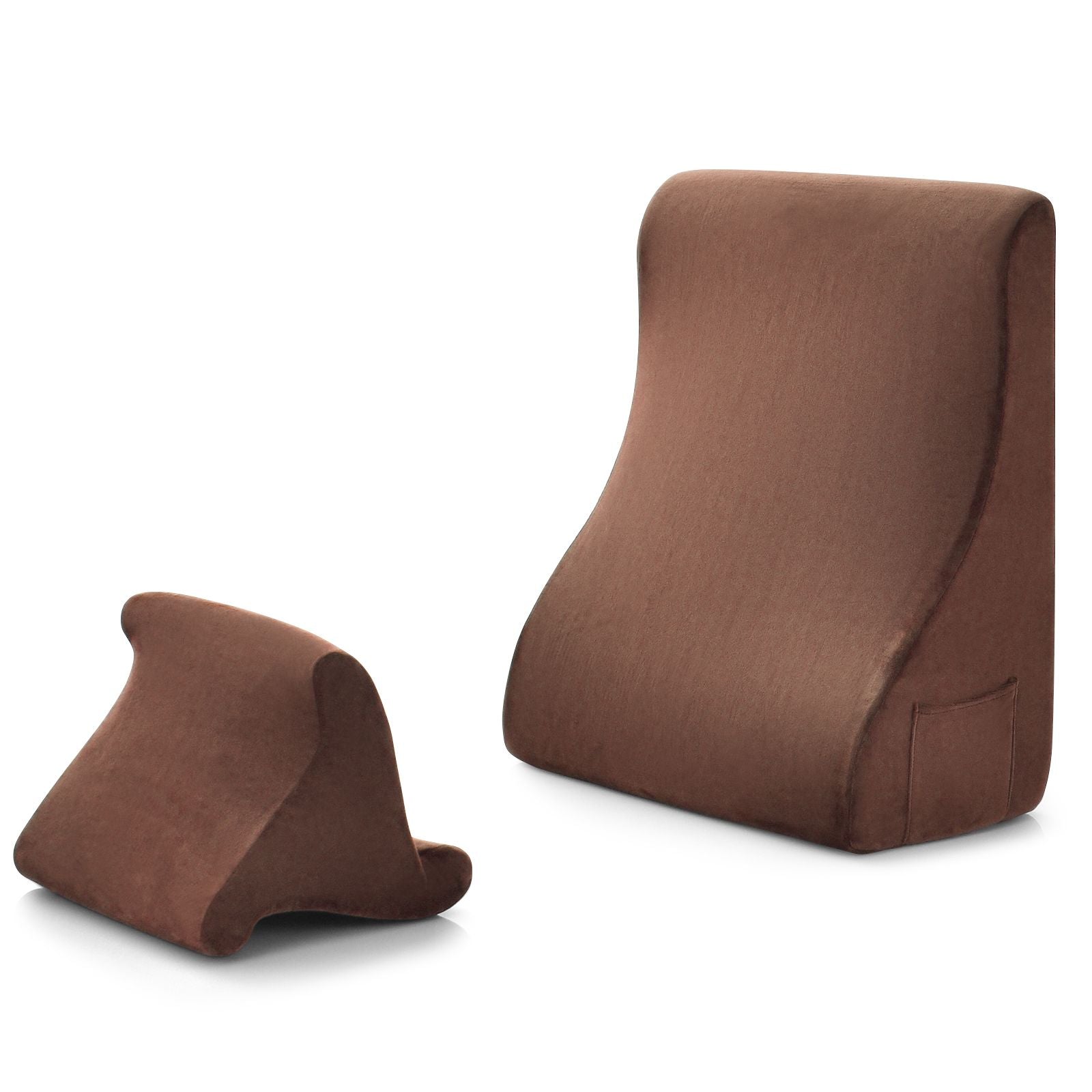 Wedge Pillow Set with Tablet Pillow Stand and Sidepockets