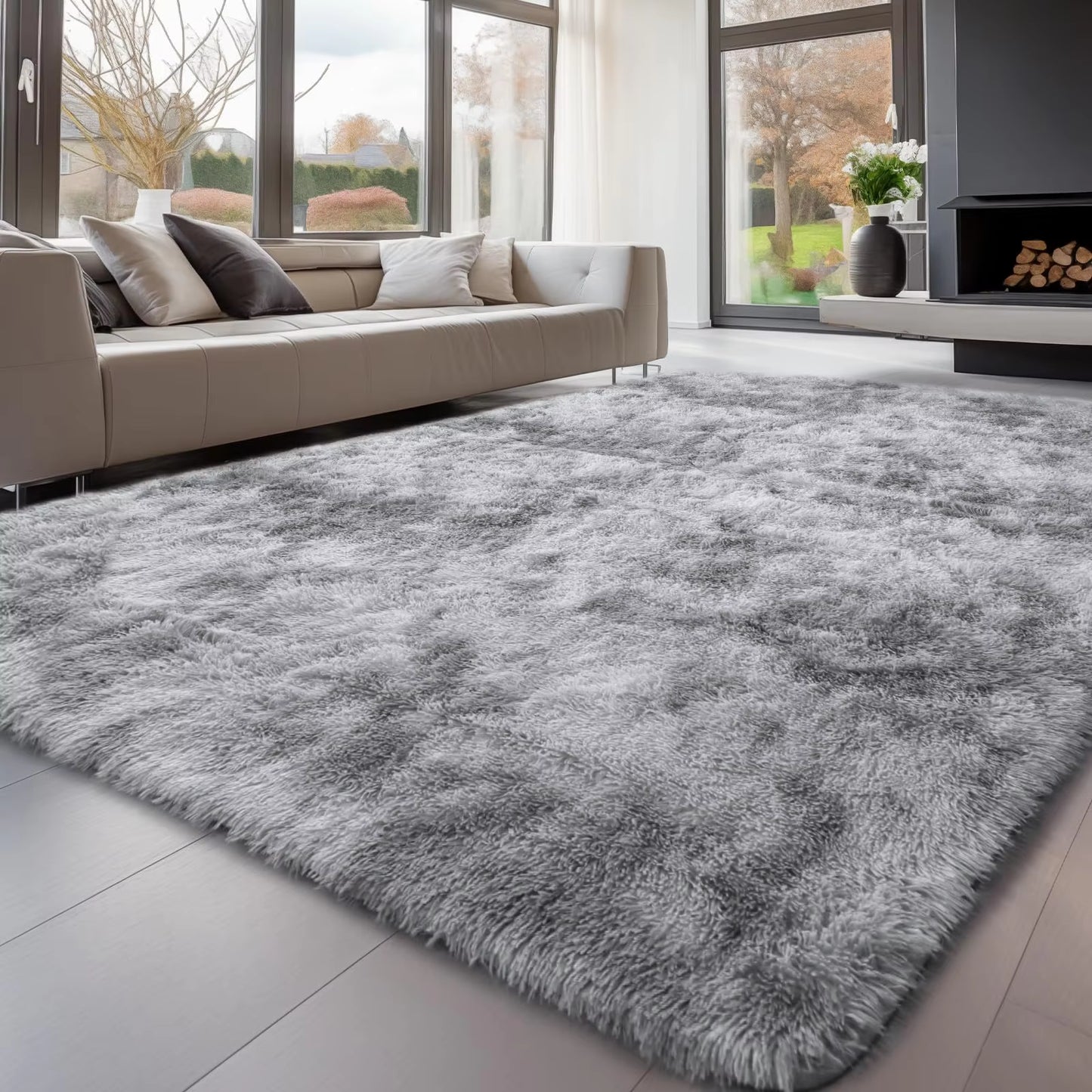 Rugs Living Room 200X300Cm Area Rugs for Bedroom, Washable anti Slip Extra Large Shaggy Soft Rug Fluffy Carpets Mat