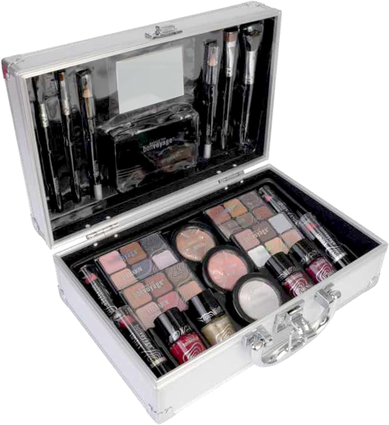 , Bon Voyage Makeup Set, 43-Piece Make up Kit with Professional Make Up, Includes Lipstick, Eyeshadow, Blush, Nail Polish and More, Makeup Kit for Women