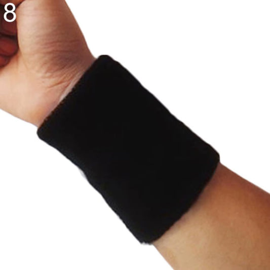 1X Wrist Sweatband Tennis Sport Wristband Cotton Yarn Volleyball Gym Wrist Brace Support Sweat Band Towel Bracelet Protector