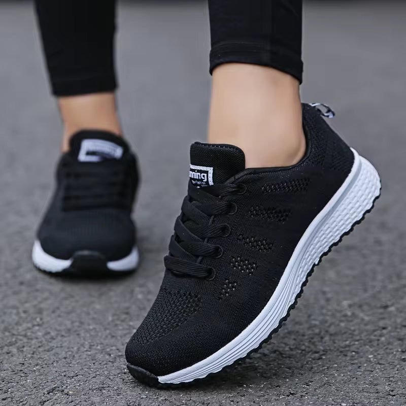 Women Casual Shoes Fashion Breathable Walking Mesh Flat Shoes Sneakers Women Gym Vulcanized Shoes White Female Footwear