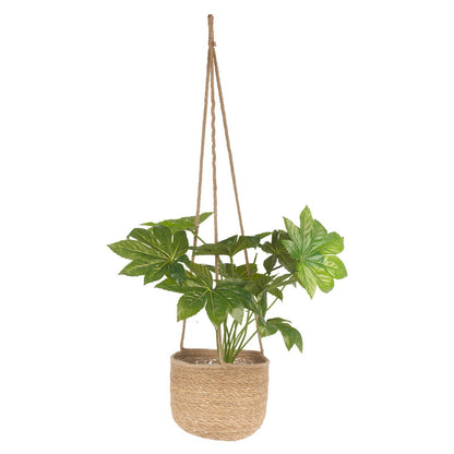 3 Natural Bamboo Outdoor Hanging Garden Large Pots Flower Rope Baskets Planters